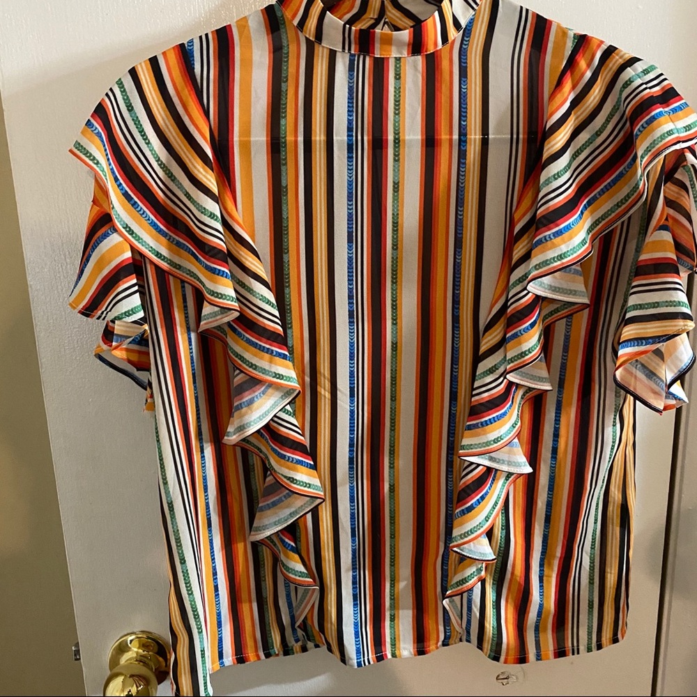 Jealous Tomato Multicolored Striped Shirt Size S